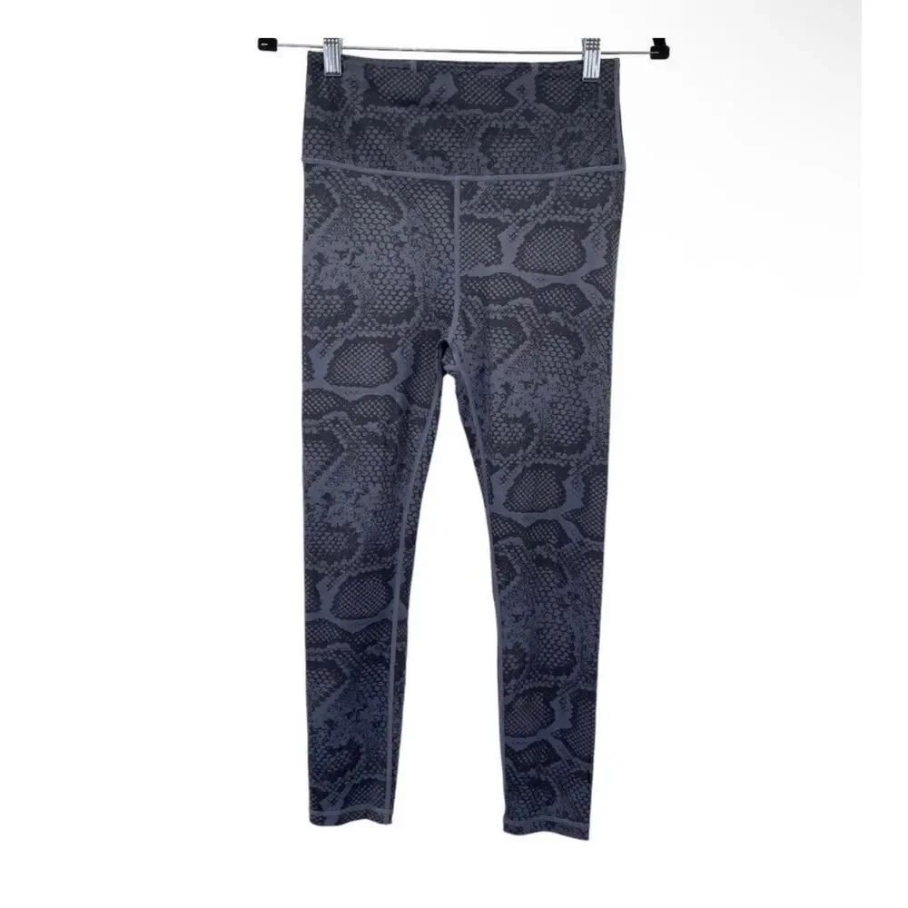 All Fenix Snake Print Leggings Gray Blue Athletic High Rise Yoga Gym Activewear